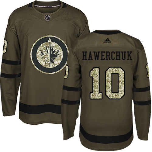 Adidas Jets #10 Dale Hawerchuk Green Salute to Service Stitched NHL Jersey